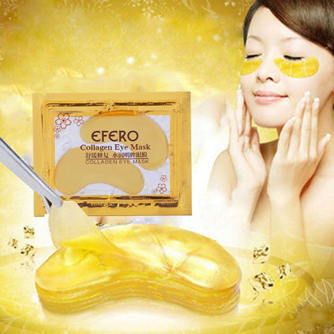 New Crystal Gold Powder Gel Collagen Eye Mask - Anti Aging,Dark Circles And Puffiness, Anti Wrinkle, Moisturising,Whitening, Smoothing Skin (5Pair)